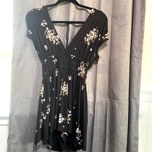 Urban Outfitters black flowered romper